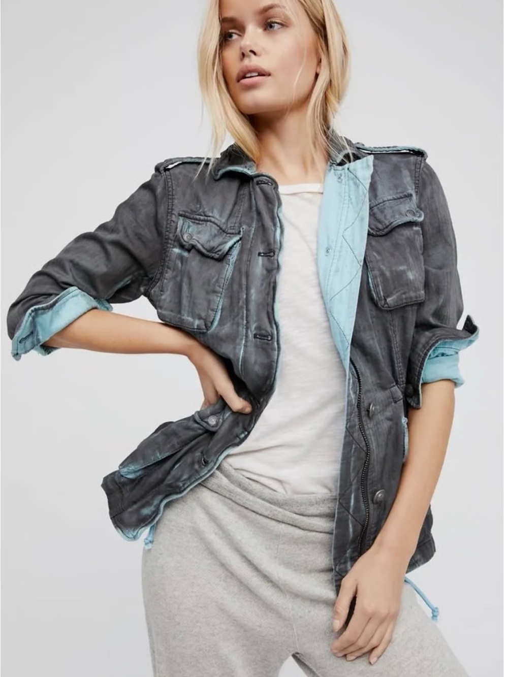 Free People Double Cloth Utility Washed